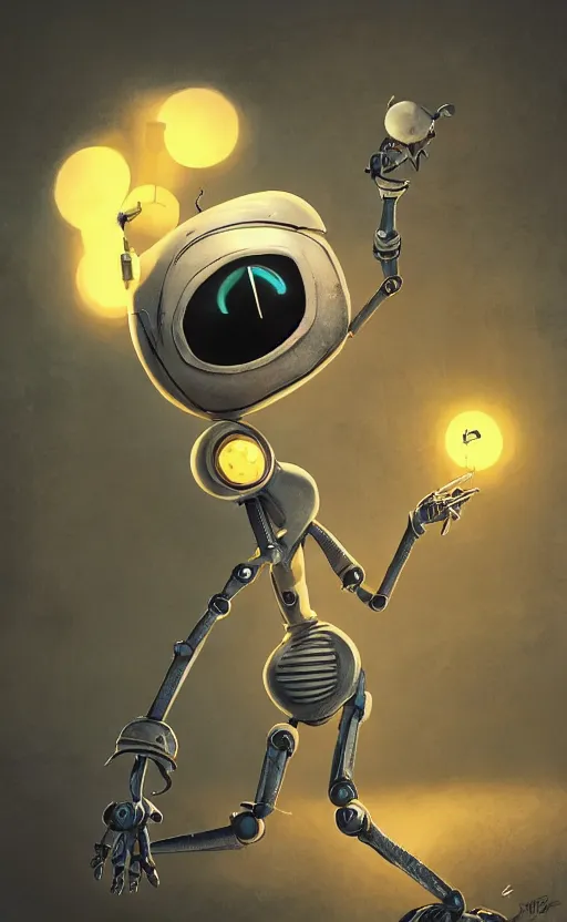 Image similar to a robot in the style of the stop motion movie coraline, dynamic lighting, fantasy concept art, trending on art station, stunning visuals, creative, cinematic, ultra detailed