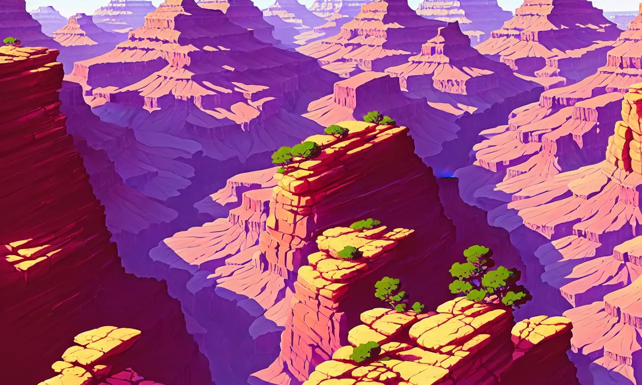 Image similar to beautiful grand canyon, vector art behance hd by Jesper Ejsing, by RHADS, Makoto Shinkai and Lois van baarle, ilya kuvshinov, rossdraws global illumination