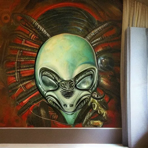 Image similar to alien life, fresco