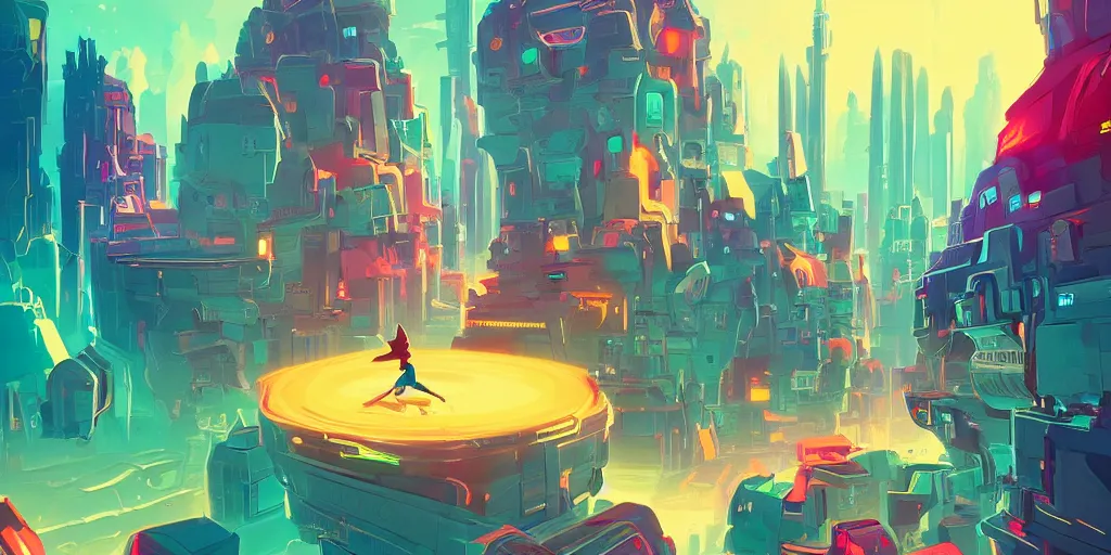 Image similar to weird perspective epic illustration of a futuristic city, bitcoin logo glowing on the wall in a scenic environment by Anton Fadeev