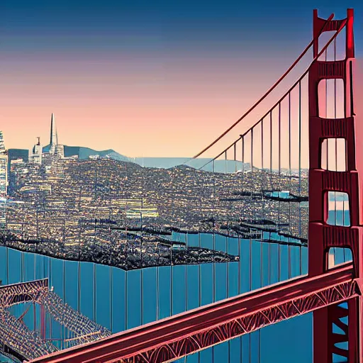 Image similar to san francisco in 2 0 5 0 hyperoptimistic, awe inspiring jubilant, concept art, hd rendering