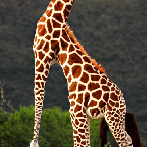 Image similar to cat giraffe hybrid, rare photograph