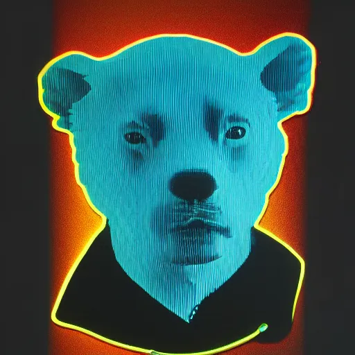 Image similar to individual furry putin silk screen portrait beeple style