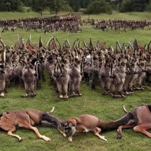 Image similar to a army of animals getting revenge on humans