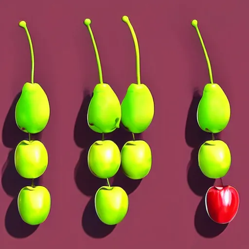 Image similar to Artstation digital art render three fresh cherries