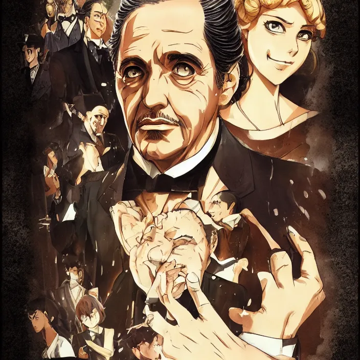 Image similar to portrait of the godfather, anime fantasy illustration by tomoyuki yamasaki, kyoto studio, madhouse, ufotable, trending on artstation