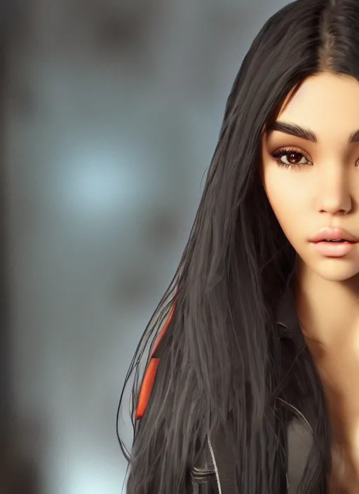 Image similar to Madison Beer as a video game character, digital art, unreal engine, unreal engine render, blender render, render, 4k, coherent