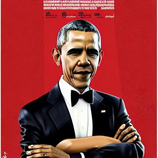 Prompt: Obama in the style of a polish movie poster