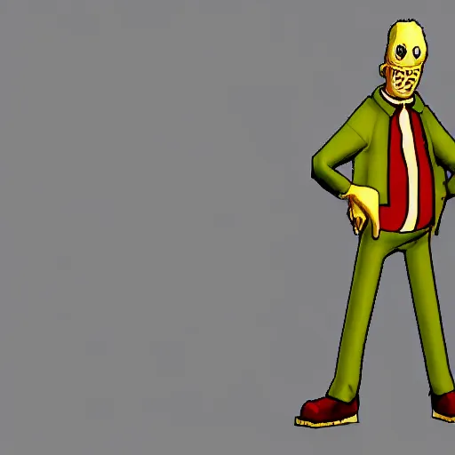 Image similar to full body shot of Courage the Cowardly Dog in GTA San Andreas, PlayStation 2 graphics, low quality 3D model