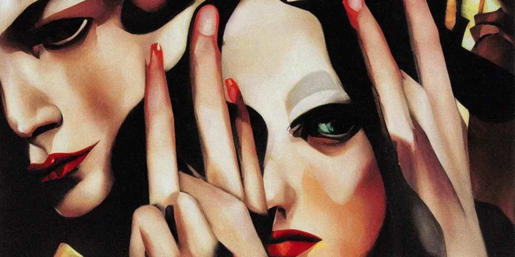 Image similar to lord of the rings close up of the ring style of tamara de lempicka