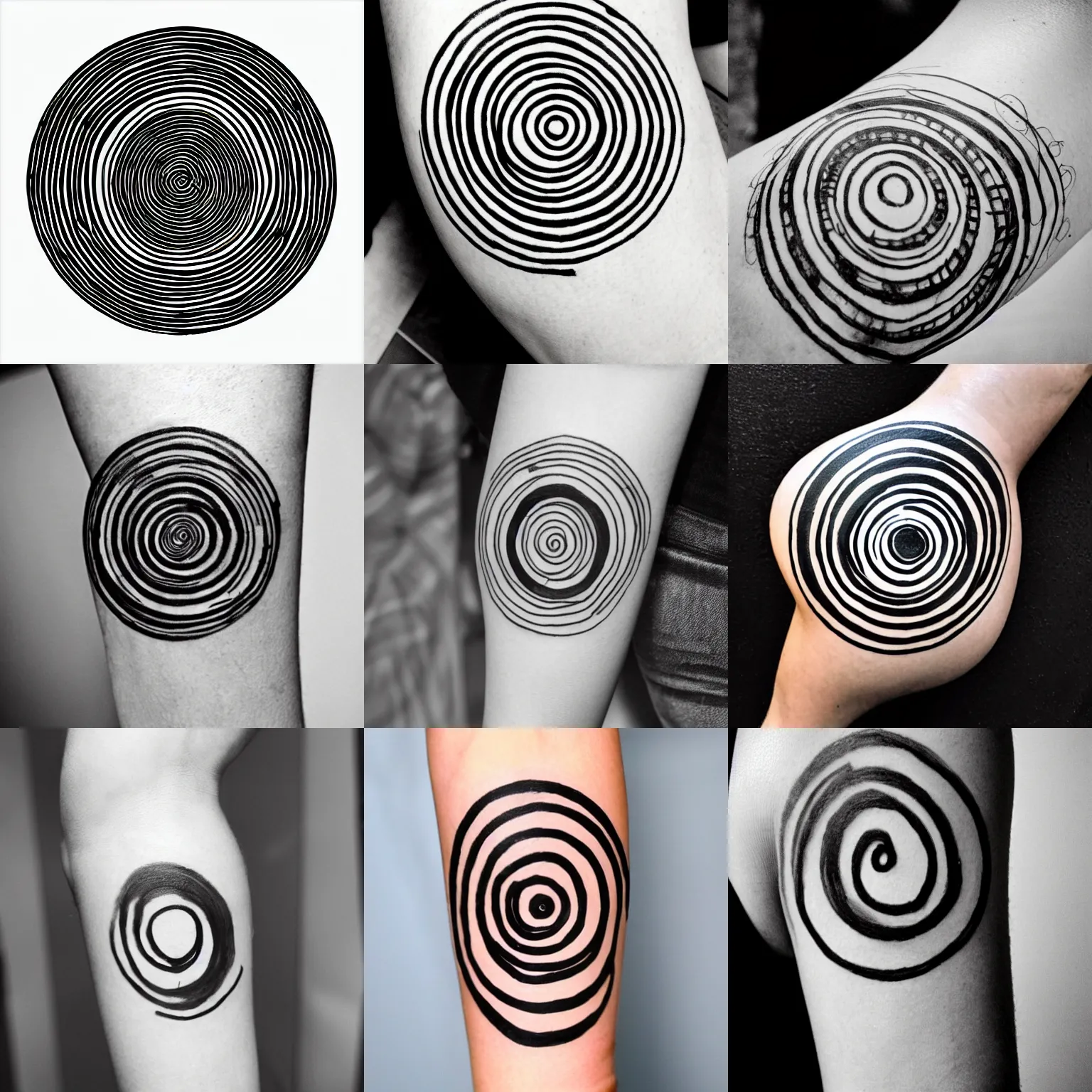Prompt: concentric circles drawn on forearm with a sharpie pen