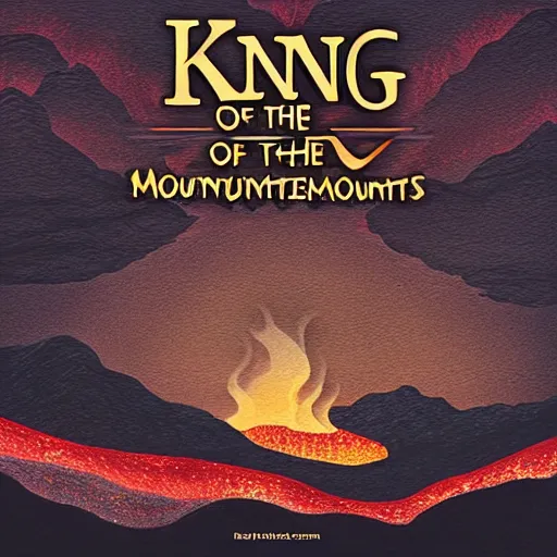 Prompt: king of the mountains, dark fantasy stype, lava