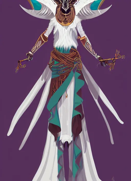 Prompt: hawk headed warlock, wind magic, exquisite details, full body character design, white background, by studio muti