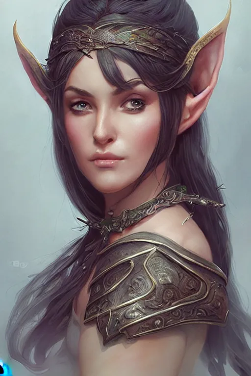 Prompt: elven woman with bow on back, highly detailed, d & d, fantasy, portrait, highly detailed, headshot, digital painting, trending on artstation, concept art, sharp focus, illustration, art by artgerm and greg rutkowski and magali villeneuve