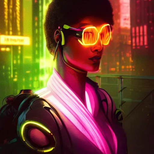 Image similar to a beautiful commission portrait of a canary wearing a neon jacket, futuristic, detailed face, cyberpunk city, deviantart, artstation, art by greg rutkowski, ross tran, professional lighting, neon city, night, raytracing, highly realistic,4k,dramatic,hyperrealism