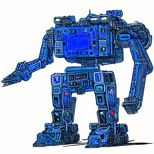 Image similar to blueprint of a mech