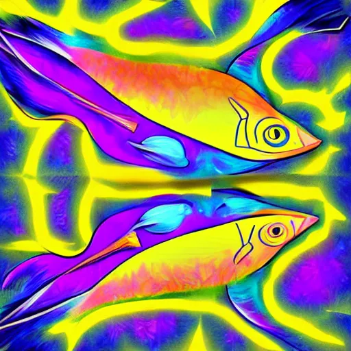 Image similar to psychedelic tuna fish, trending on artstation