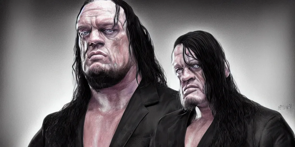 Prompt: highly detailed portrait of the wrestler the undertaker, digital painting, trending on artstation, high resolution, transparent background