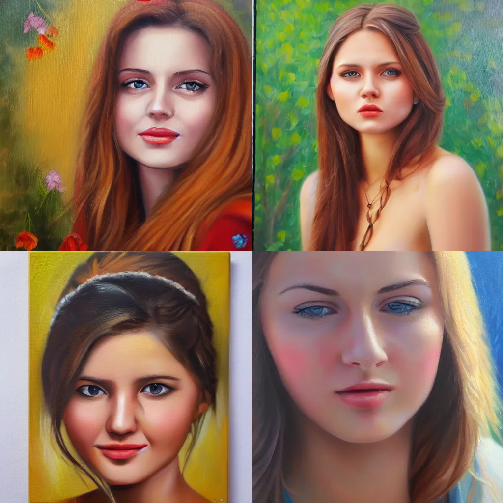Prompt: Anna my dream girl from Ukraine, oil painting, 8k, high definition, highly detailed, photo-realistic
