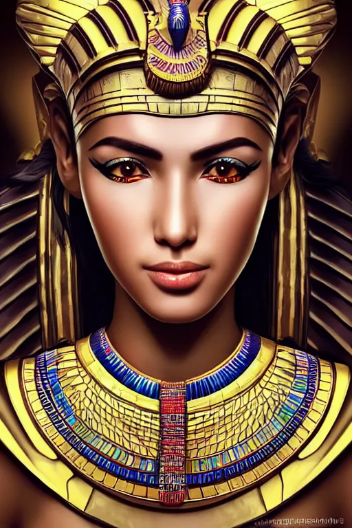 Image similar to a highly detailed beautiful portrait of a egyptian god with facial expression / emotion : enthusiastic in the style of artgerm.