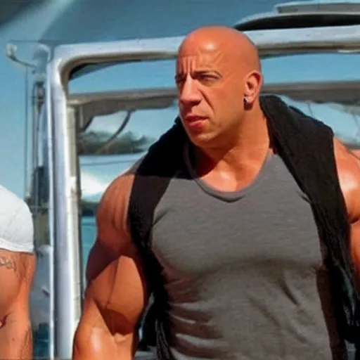 Image similar to vin diesel as the rock as peter griffin