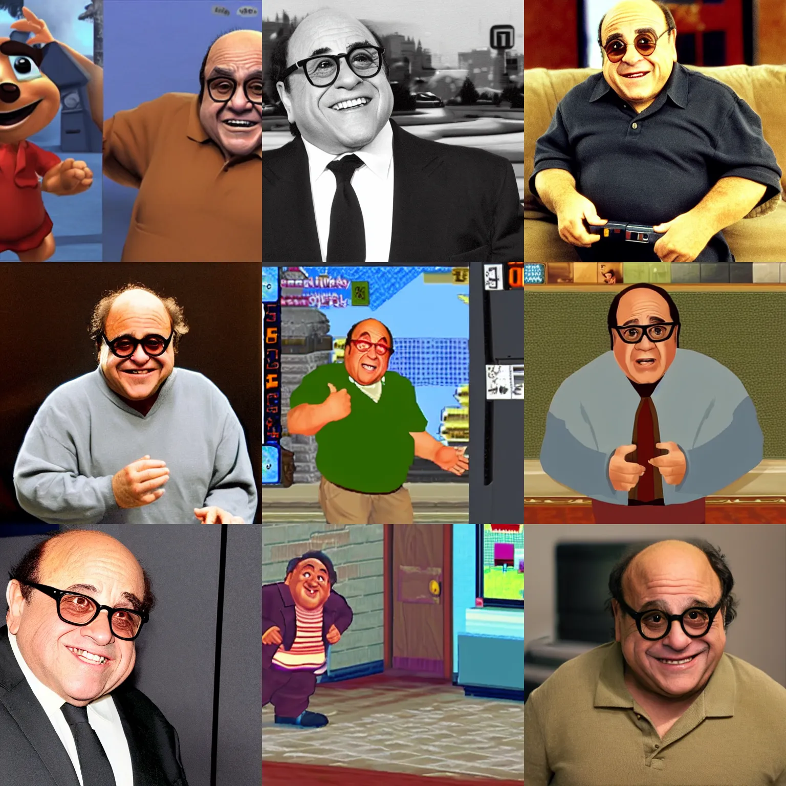 Prompt: danny devito in a playstation 1 game