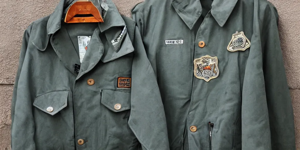 Prompt: vintage designer jacket inspired by DUTCH POLICE JACKETs