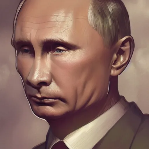 Image similar to Putin is sad because he lost the war, intricate, highly detailed, digital painting, artstation, concept art, smooth, sharp focus, illustration, art by artgerm and greg rutkowski and alphonse mucha