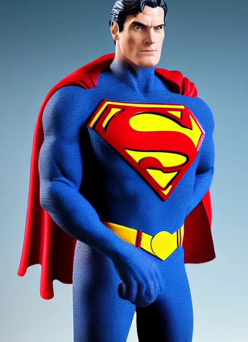 Prompt: Superman toy statue, cinematic, studio light, 8K,