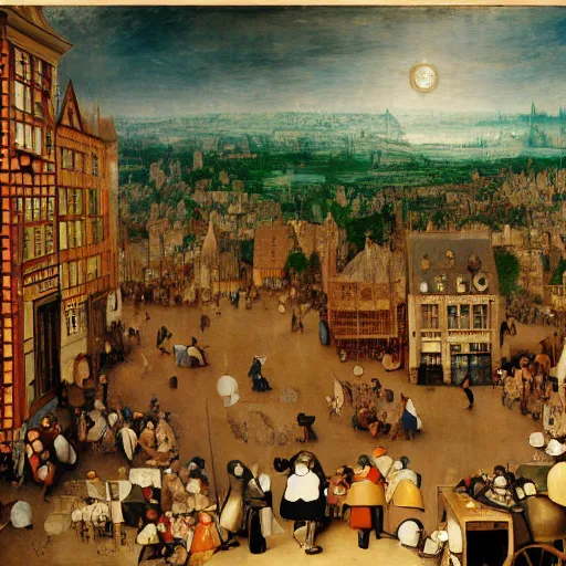 Image similar to universal victorian town cake pot, by pieter bruegel the elder and j. m. w. turner, cyberpunk, movie poster