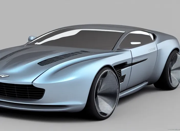 Prompt: futuristic Aston Martin (2053), concept art, Ash Torp, 3D render, Octane Render