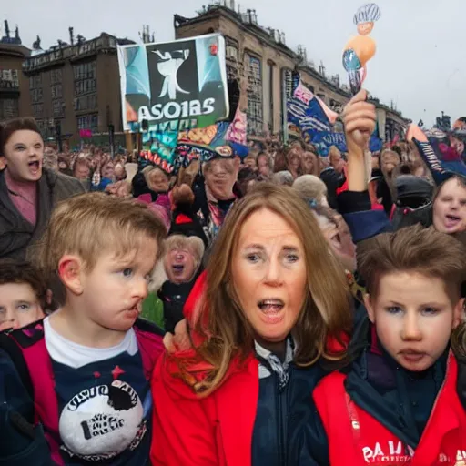 Prompt: she's turned the weans against us