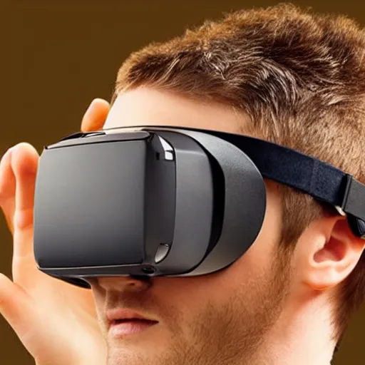 Image similar to the next - gen vr headset, product placement, professional photo