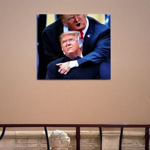 Image similar to obama kissing donald trump, detailed, high quality picture, 4k