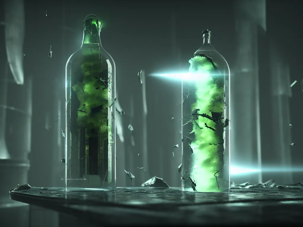 Image similar to Tornado inside of a bottle, science fiction industrial hard science concept art, 8K render octane high definition cgsociety, photorealistic, unreal engine 5