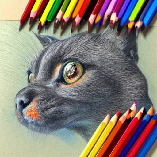 Image similar to Colored pencil art on paper, highly detailed, artstation, PrismaColor