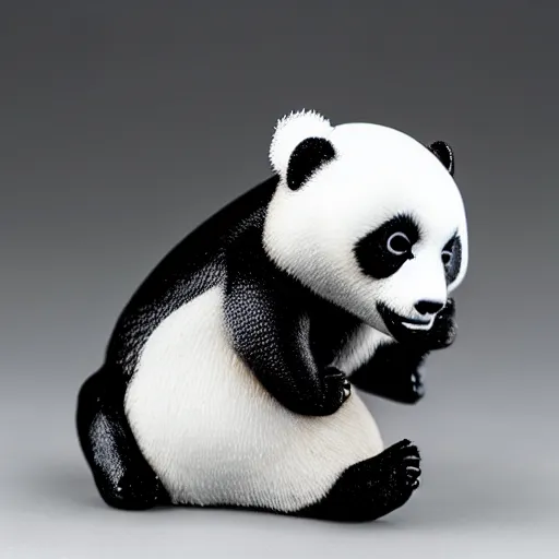 Prompt: Ice Panda Figure, 8K, studio light