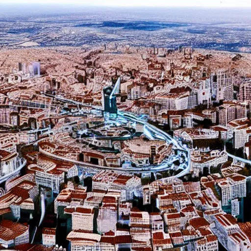 Image similar to city in spain in the year 2 0 5 0