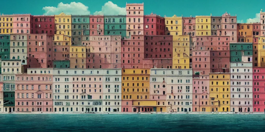 Prompt: a very high resolution image from a new movie, criss - crossed cities, beautiful scenery, photorealistic, photography, directed by wes anderson