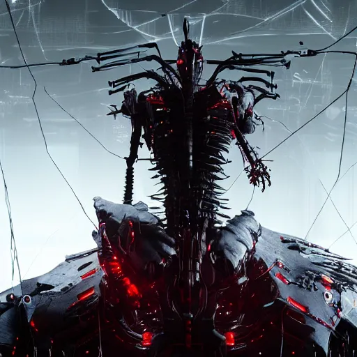 Image similar to horrifying tsutomu nihei blame robot, unreal engine, 8 k, ultra realistic, ultra detail