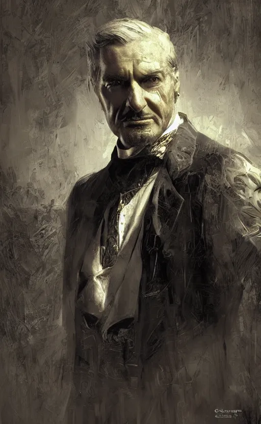 Prompt: portrait of victorian politician, male, detailed face, fantasy, highly detailed, cinematic lighting, digital painting by craig mullins