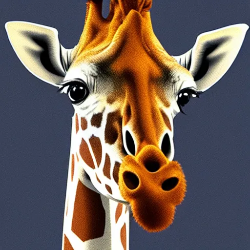 Image similar to a person with a giraffe snout, realistic portrait, photorealistic,