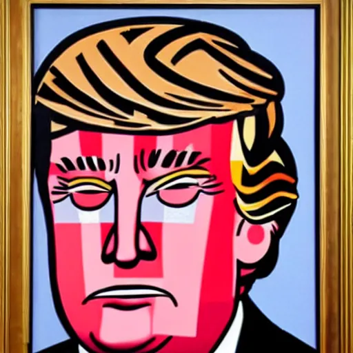 Image similar to donald trump! portrait by romero britto!