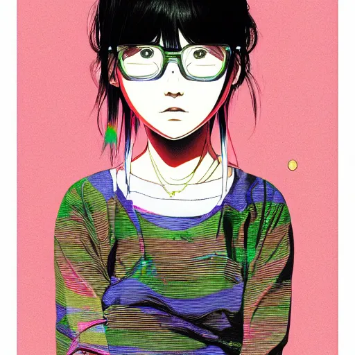 Image similar to a portrait of a girl by inio asano, beeple and james jean, hiroyuki takahashi color scheme