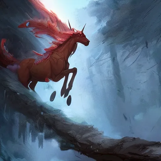 Image similar to Rapidash , Greg rutkowski, Trending artstation, cinematográfica, digital Art