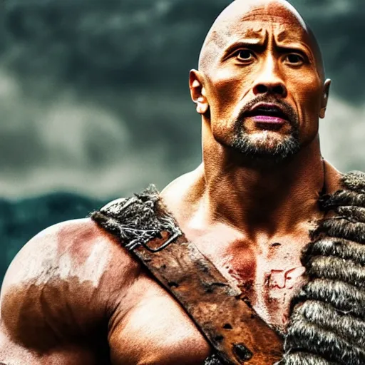 Prompt: Dwayne Johnson in Vikings detail 4K quality super realistic