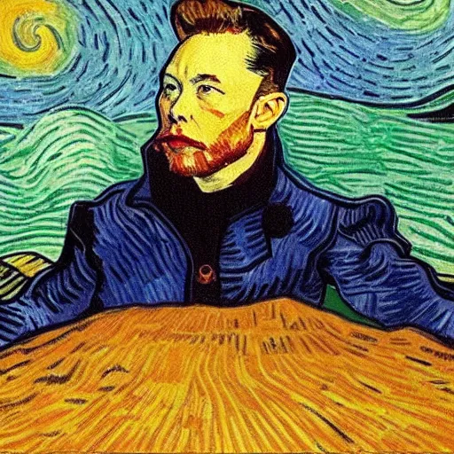 Image similar to elon musk by van gogh