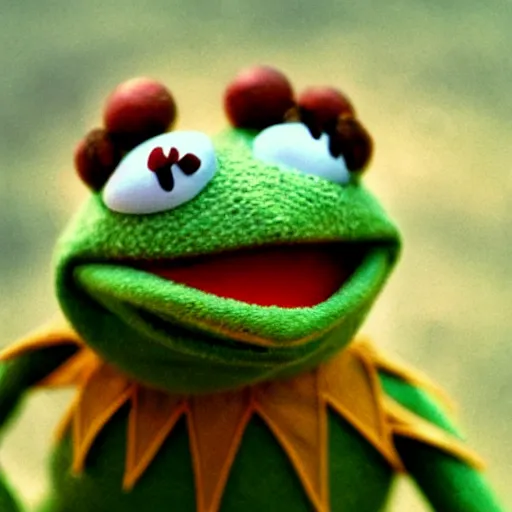 Prompt: Kermit the frog in Vietnam, Pulitzer Prize photograph, 1970s
