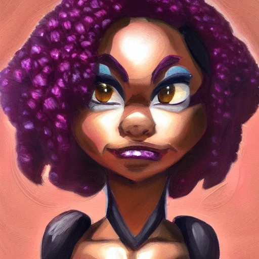 Image similar to Garnet from Steven Universe, oil painting, ultra detailed, trending on art station