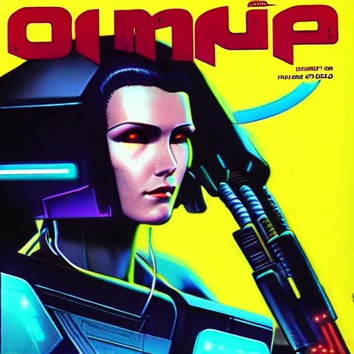 Image similar to cable plugged in, back of head, cyberpunk woman, computer, 1 9 7 9 omni magazine cover, style by vincent di fate, cyberpunk 2 0 2 0